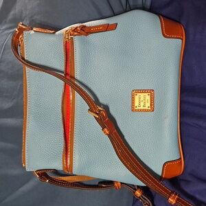 Dooney & Bourke Pebble Grain Leather Crossbody Purse Teal Blue Shoulder Bag